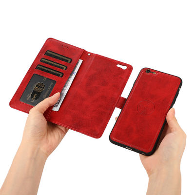 قاب گوشی چرمی چرمی محافظ برای آیفون 14 13 جای کارت متقاطع